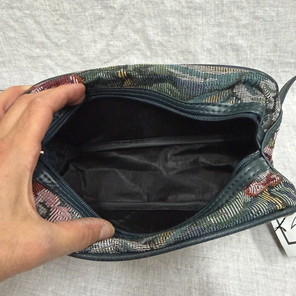 Gloria Vanderbilt Floral Tapestry Cosmetic Bag Toiletry Case GV68010-6 Vintage